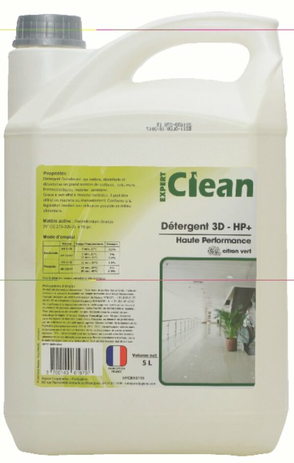 DETERGENT 3 D HP 5 L CITRON VERT EXPERT CLEAN
