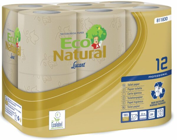 PAPIER HYGIENIQUE ECO NATURAL 12RLX 200F CT 96 RLX